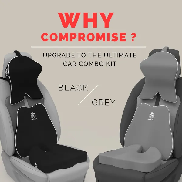MRRON_Memory_Foam_Car_Seat_Cushion_Set_�_Lumbar_Back_Support,_Coccyx_Seat_Pad_&_Neck_Pillow_�_Ergonomic_Pain_Relief_for_Back,_Tailbone,_Sciatica_�_Ideal_for_Driving,_Office_&_Travel.