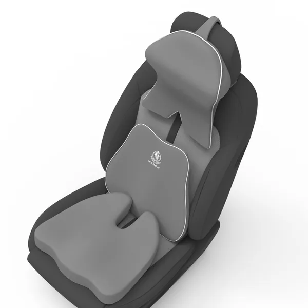 MRRON_Memory_Foam_Car_Seat_Cushion_Set_�_Lumbar_Back_Support,_Coccyx_Seat_Pad_&_Neck_Pillow_�_Ergonomic_Pain_Relief_for_Back,_Tailbone,_Sciatica_�_Ideal_for_Driving,_Office_&_Travel.