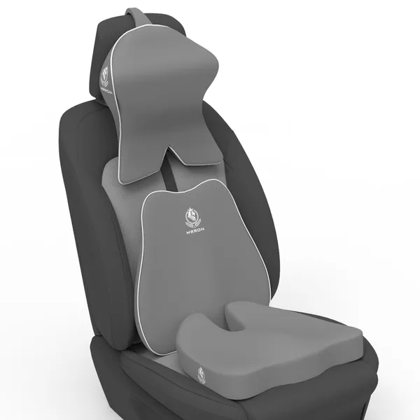 MRRON_Memory_Foam_Car_Seat_Cushion_Set_�_Lumbar_Back_Support,_Coccyx_Seat_Pad_&_Neck_Pillow_�_Ergonomic_Pain_Relief_for_Back,_Tailbone,_Sciatica_�_Ideal_for_Driving,_Office_&_Travel.