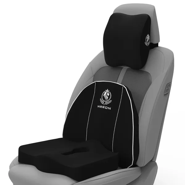 MRRON_Neckpro_Neckrest_Cruz_Back_Support_or_Coccyx_Orthopaedic_Cushion_for_Long_Sitting_Universal_fit_with_Ergonomic_Design_Made_by_High_Density_Memory_Foam_Used_for_Car_or_Office_Chairs.