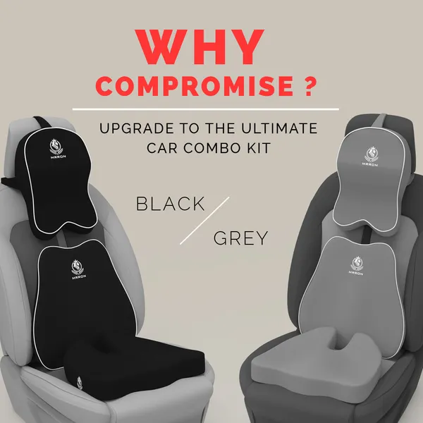 MRRON_Memory_Foam_Car_Seat_Cushion_Set_�_Lumbar_Back_Support,_Coccyx_Seat_Pad_&_Neck_Pillow_�_Ergonomic_Pain_Relief_for_Back,_Tailbone,_Sciatica_�_Ideal_for_Driving,_Office_&_Travel.