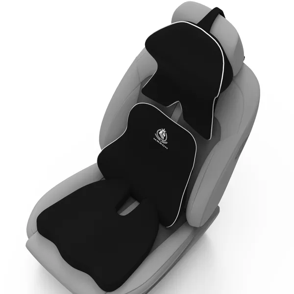 MRRON_Memory_Foam_Car_Seat_Cushion_Set_�_Lumbar_Back_Support,_Coccyx_Seat_Pad_&_Neck_Pillow_�_Ergonomic_Pain_Relief_for_Back,_Tailbone,_Sciatica_�_Ideal_for_Driving,_Office_&_Travel.