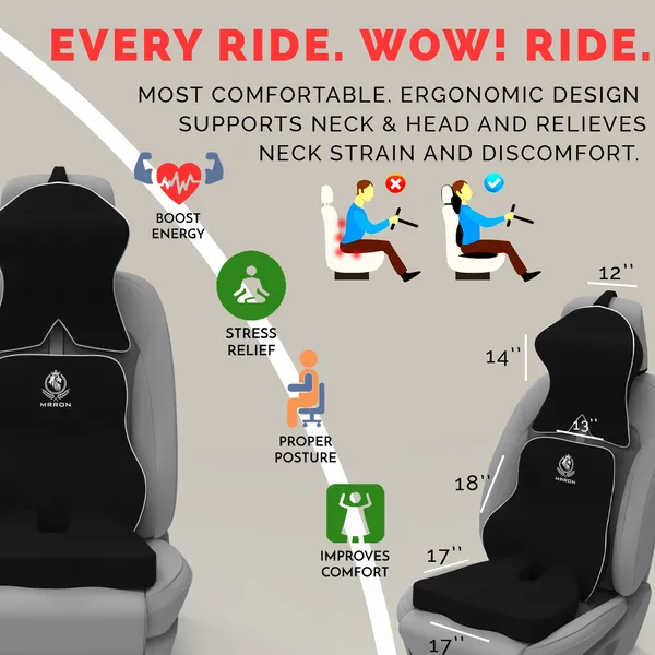 MRRON_Memory_Foam_Car_Seat_Cushion_Set_�_Lumbar_Back_Support,_Coccyx_Seat_Pad_&_Neck_Pillow_�_Ergonomic_Pain_Relief_for_Back,_Tailbone,_Sciatica_�_Ideal_for_Driving,_Office_&_Travel.