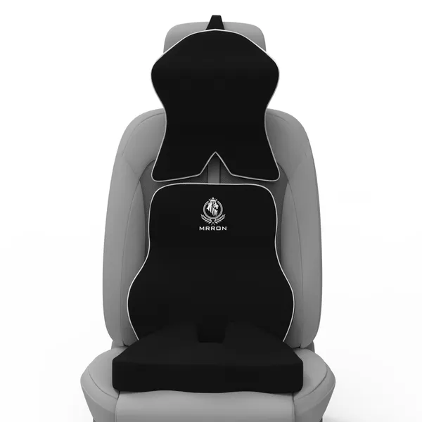 MRRON_Memory_Foam_Car_Seat_Cushion_Set_�_Lumbar_Back_Support,_Coccyx_Seat_Pad_&_Neck_Pillow_�_Ergonomic_Pain_Relief_for_Back,_Tailbone,_Sciatica_�_Ideal_for_Driving,_Office_&_Travel.
