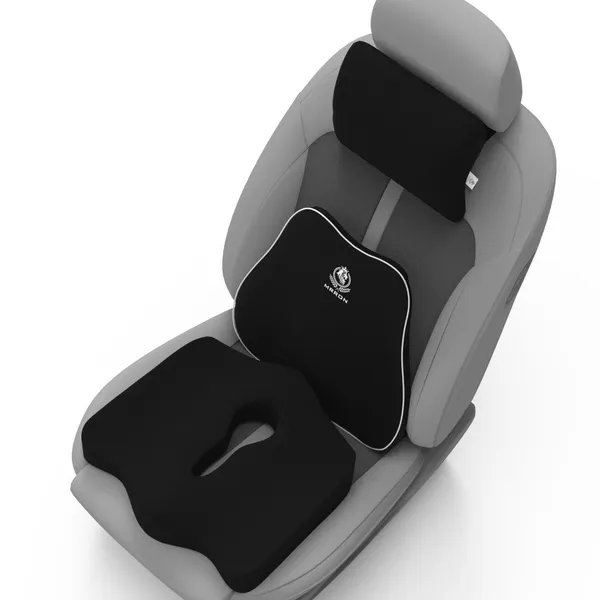 MRRON_Memory_Foam_Car_Seat_Cushion_Set_�_Lumbar_Back_Support,_Coccyx_Seat_Pad_&_Neck_Pillow_�_Ergonomic_Pain_Relief_for_Back,_Tailbone,_Sciatica_�_Ideal_for_Driving,_Office_&_Travel.