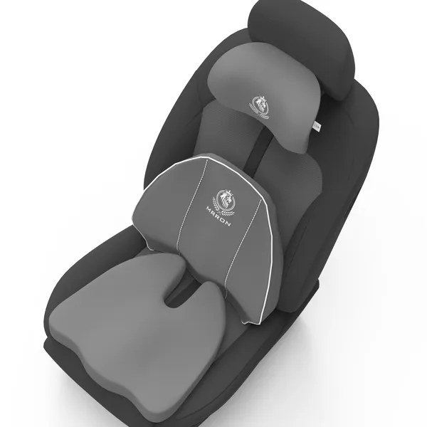 MRRON_Memory_Foam_Car_Seat_Cushion_Set_�_Lumbar_Back_Support,_Coccyx_Seat_Pad_&_Neck_Pillow_�_Ergonomic_Pain_Relief_for_Back,_Tailbone,_Sciatica_�_Ideal_for_Driving,_Office_&_Travel.