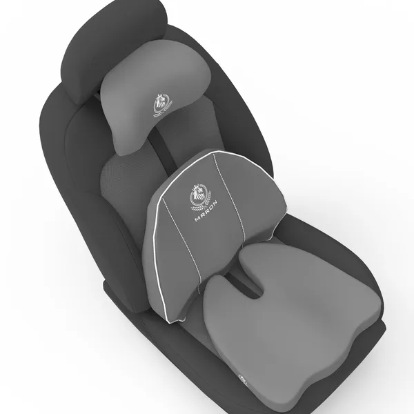 MRRON_Memory_Foam_Car_Seat_Cushion_Set_�_Lumbar_Back_Support,_Coccyx_Seat_Pad_&_Neck_Pillow_�_Ergonomic_Pain_Relief_for_Back,_Tailbone,_Sciatica_�_Ideal_for_Driving,_Office_&_Travel.