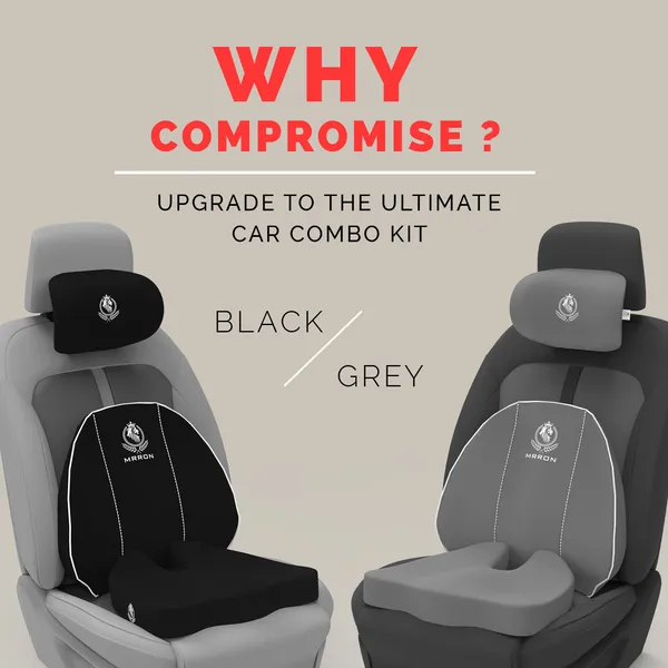 MRRON_Memory_Foam_Car_Seat_Cushion_Set_�_Lumbar_Back_Support,_Coccyx_Seat_Pad_&_Neck_Pillow_�_Ergonomic_Pain_Relief_for_Back,_Tailbone,_Sciatica_�_Ideal_for_Driving,_Office_&_Travel.