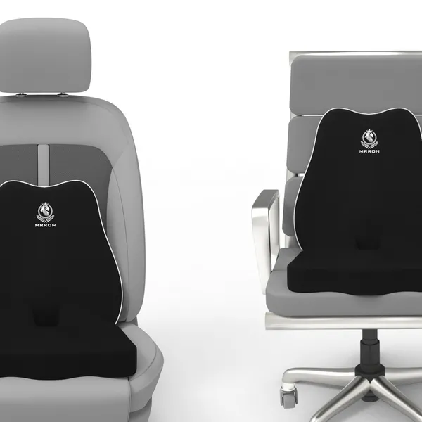MRRON_Car_Seat_Cushion_�_2-Piece_Set_with_Back_Support_&_Coccyx_Cushion_�_Orthopedic_Support_for_Back,_Tailbone,_Sciatica_Pain_�_Ergonomic_Comfort_for_Car,_Office,_or_Home_Chair
