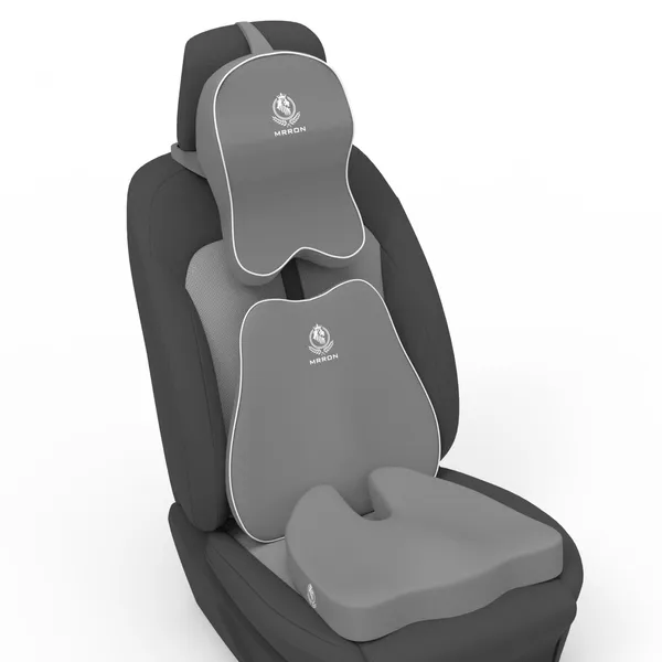 MRRON_Memory_Foam_Car_Seat_Cushion_Set_�_Lumbar_Back_Support,_Coccyx_Seat_Pad_&_Neck_Pillow_�_Ergonomic_Pain_Relief_for_Back,_Tailbone,_Sciatica_�_Ideal_for_Driving,_Office_&_Travel.
