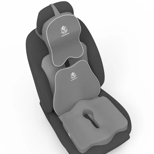 MRRON_Memory_Foam_Car_Seat_Cushion_Set_�_Lumbar_Back_Support,_Coccyx_Seat_Pad_&_Neck_Pillow_�_Ergonomic_Pain_Relief_for_Back,_Tailbone,_Sciatica_�_Ideal_for_Driving,_Office_&_Travel.