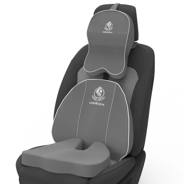 MRRON_Memory_Foam_Car_Seat_Cushion_Set_�_Lumbar_Back_Support,_Coccyx_Seat_Pad_&_Neck_Pillow_�_Ergonomic_Pain_Relief_for_Back,_Tailbone,_Sciatica_�_Ideal_for_Driving,_Office_&_Travel.