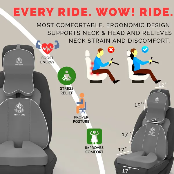 MRRON_Memory_Foam_Car_Seat_Cushion_Set_�_Lumbar_Back_Support,_Coccyx_Seat_Pad_&_Neck_Pillow_�_Ergonomic_Pain_Relief_for_Back,_Tailbone,_Sciatica_�_Ideal_for_Driving,_Office_&_Travel.