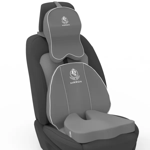 MRRON_Memory_Foam_Car_Seat_Cushion_Set_�_Lumbar_Back_Support,_Coccyx_Seat_Pad_&_Neck_Pillow_�_Ergonomic_Pain_Relief_for_Back,_Tailbone,_Sciatica_�_Ideal_for_Driving,_Office_&_Travel.
