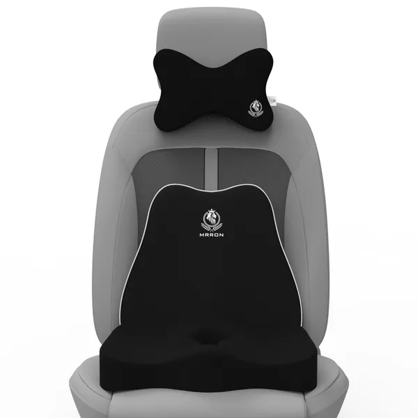 MRRON_Memory_Foam_Car_Seat_Cushion_Set_�_Lumbar_Back_Support,_Coccyx_Seat_Pad_&_Neck_Pillow_�_Ergonomic_Pain_Relief_for_Back,_Tailbone,_Sciatica_�_Ideal_for_Driving,_Office_&_Travel.