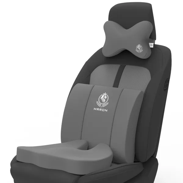 MRRON_Memory_Foam_Car_Seat_Cushion_Set_�_Lumbar_Back_Support,_Coccyx_Seat_Pad_&_Neck_Pillow_�_Ergonomic_Pain_Relief_for_Back,_Tailbone,_Sciatica_�_Ideal_for_Driving,_Office_&_Travel.