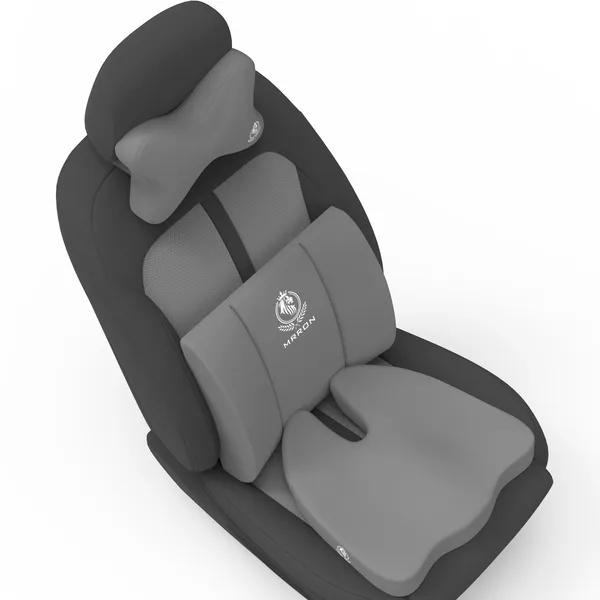 MRRON_Memory_Foam_Car_Seat_Cushion_Set_�_Lumbar_Back_Support,_Coccyx_Seat_Pad_&_Neck_Pillow_�_Ergonomic_Pain_Relief_for_Back,_Tailbone,_Sciatica_�_Ideal_for_Driving,_Office_&_Travel.