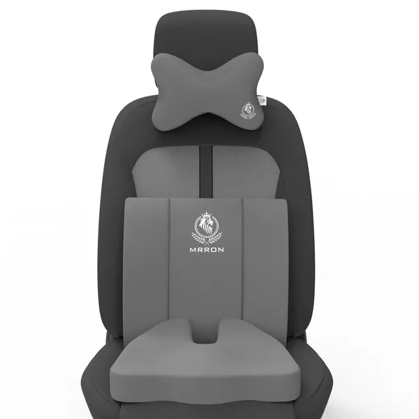 MRRON_Memory_Foam_Car_Seat_Cushion_Set_�_Lumbar_Back_Support,_Coccyx_Seat_Pad_&_Neck_Pillow_�_Ergonomic_Pain_Relief_for_Back,_Tailbone,_Sciatica_�_Ideal_for_Driving,_Office_&_Travel.