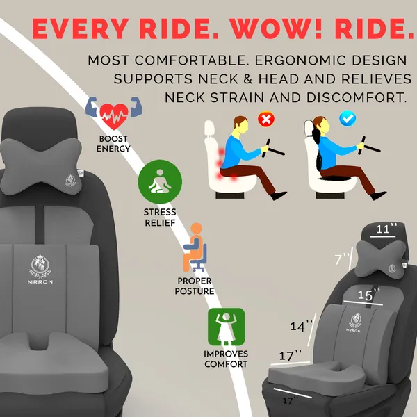 MRRON_Memory_Foam_Car_Seat_Cushion_Set_�_Lumbar_Back_Support,_Coccyx_Seat_Pad_&_Neck_Pillow_�_Ergonomic_Pain_Relief_for_Back,_Tailbone,_Sciatica_�_Ideal_for_Driving,_Office_&_Travel.