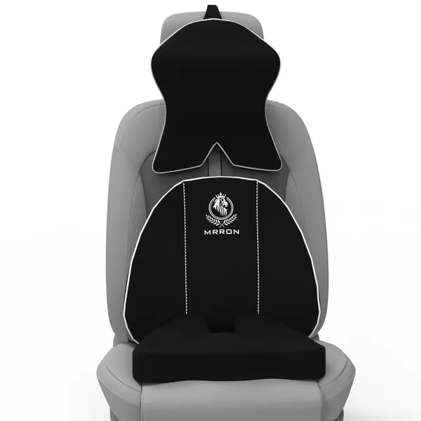 MRRON_Memory_Foam_Car_Seat_Cushion_Set_�_Lumbar_Back_Support,_Coccyx_Seat_Pad_&_Neck_Pillow_�_Ergonomic_Pain_Relief_for_Back,_Tailbone,_Sciatica_�_Ideal_for_Driving,_Office_&_Travel.