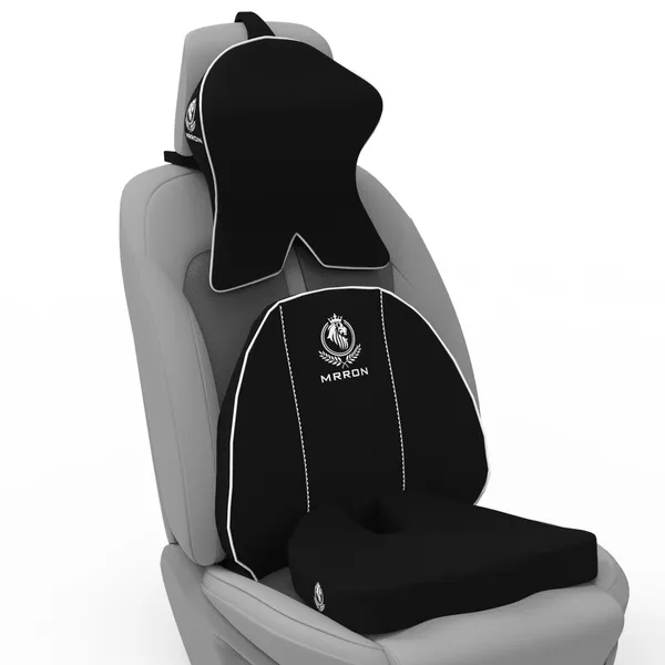 MRRON_Memory_Foam_Car_Seat_Cushion_Set_�_Lumbar_Back_Support,_Coccyx_Seat_Pad_&_Neck_Pillow_�_Ergonomic_Pain_Relief_for_Back,_Tailbone,_Sciatica_�_Ideal_for_Driving,_Office_&_Travel.