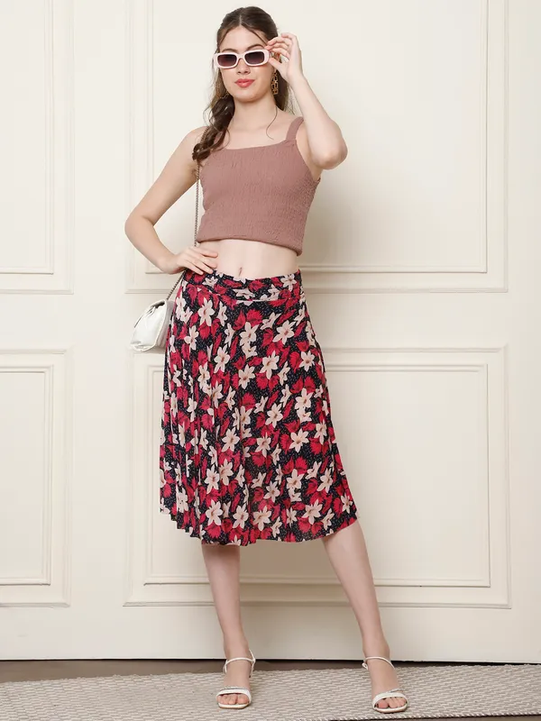 Multi_Color_Polyester_Lycra_Skirt_For_Women