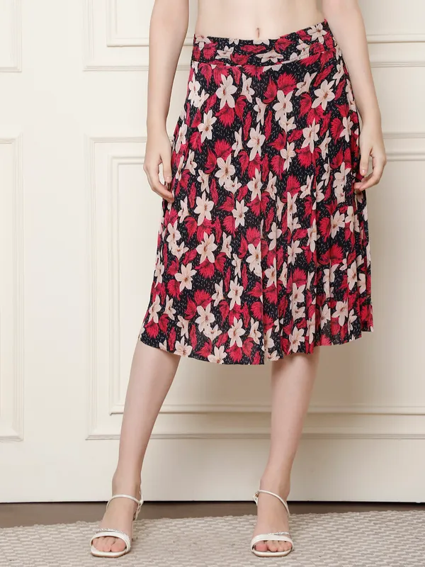 Multi_Color_Polyester_Lycra_Skirt_For_Women