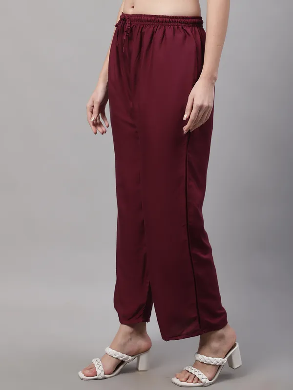Wine_Rayon_Palazzo_For_Women