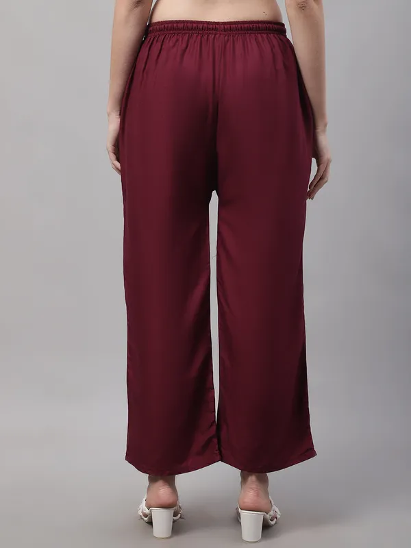 Wine_Rayon_Palazzo_For_Women