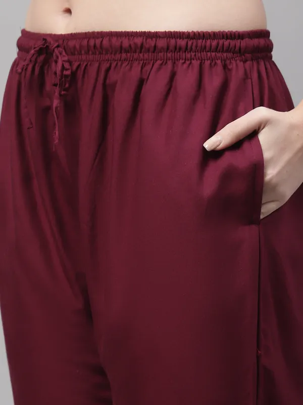 Wine_Rayon_Palazzo_For_Women