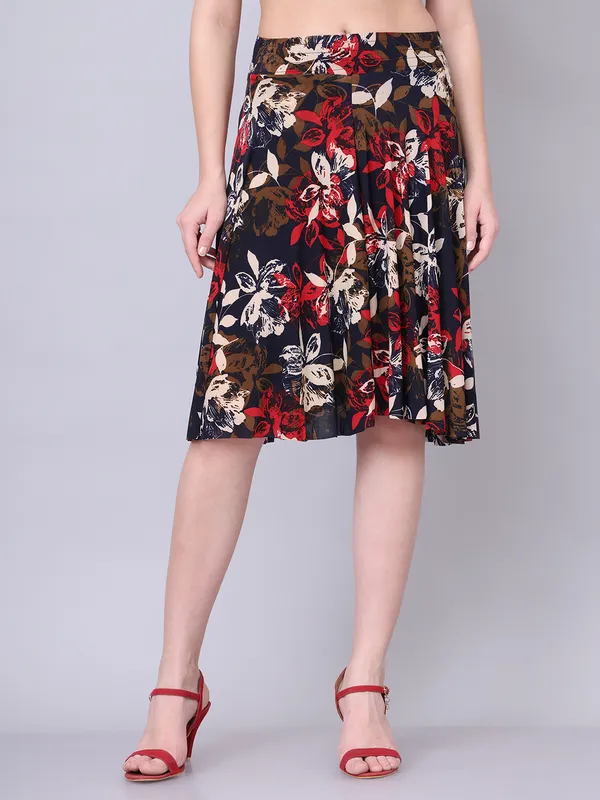 Multi_Color_Polyester_Lycra_Skirt_For_Women