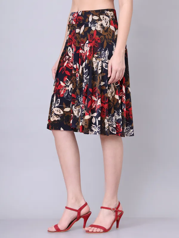Multi_Color_Polyester_Lycra_Skirt_For_Women