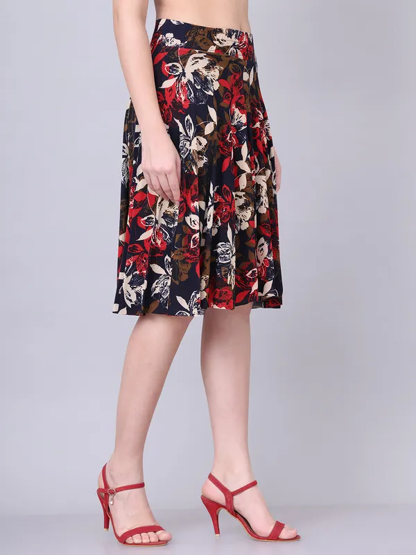 Multi_Color_Polyester_Lycra_Skirt_For_Women