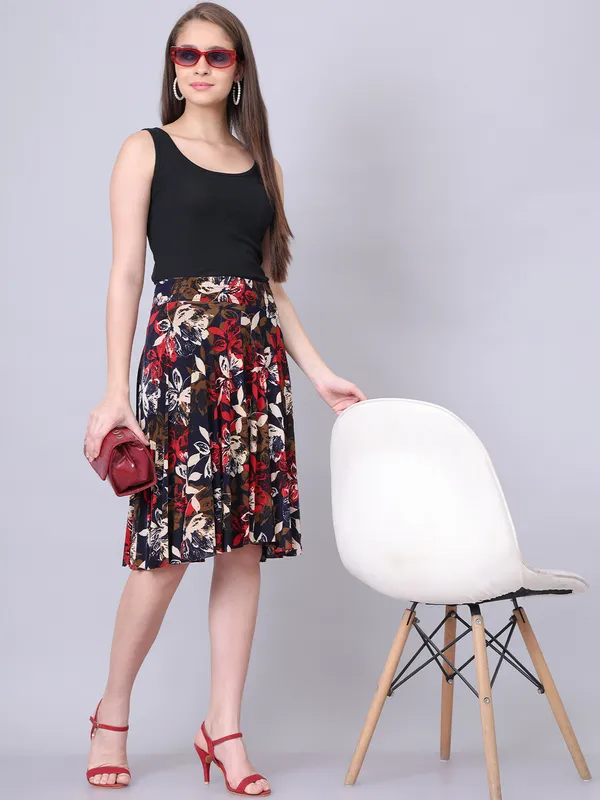 Multi_Color_Polyester_Lycra_Skirt_For_Women