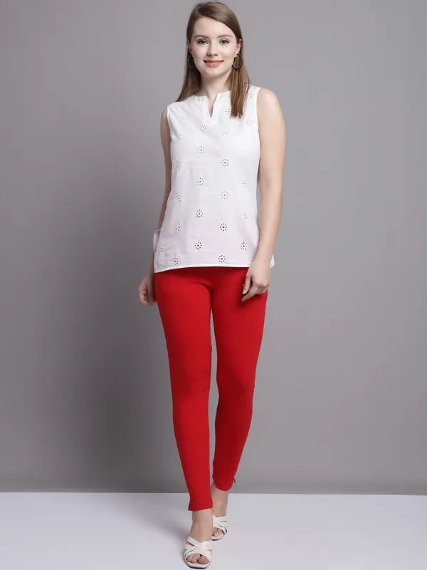 Red_Cotton_Lycra_Legging_For_Women