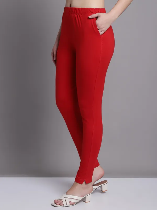 Red_Cotton_Lycra_Legging_For_Women