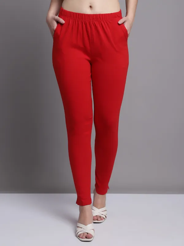 Red_Cotton_Lycra_Legging_For_Women