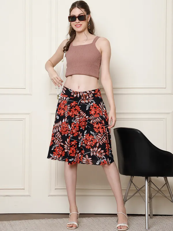 Multi_Color_Polyester_Lycra_Skirt_For_Women