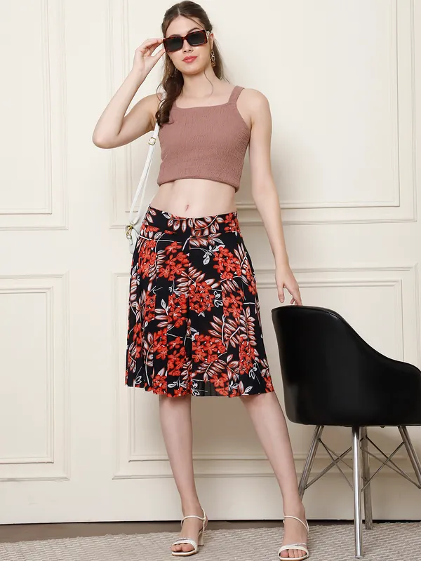Multi_Color_Polyester_Lycra_Skirt_For_Women