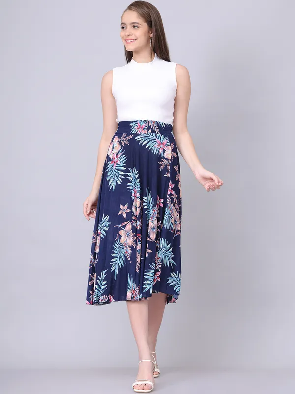 Multi_Color_Polyester_Lycra_Skirt_For_Women