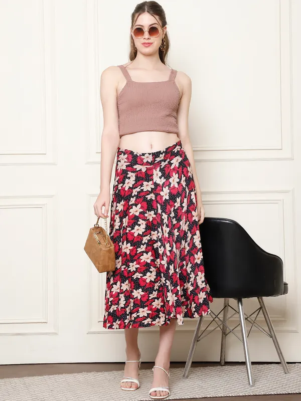 Multi_Color_Polyester_Lycra_Skirt_For_Women