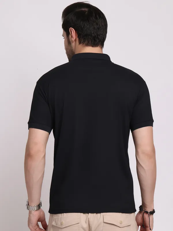 Black_Polycotton_T-Shirt_For_Men