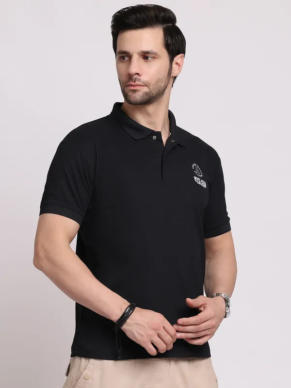 Black_Polycotton_T-Shirt_For_Men