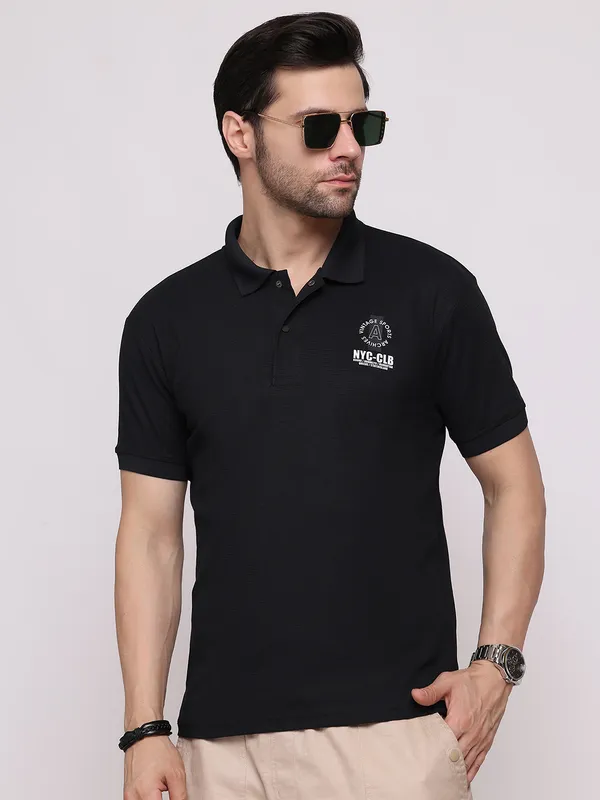 Black_Polycotton_T-Shirt_For_Men