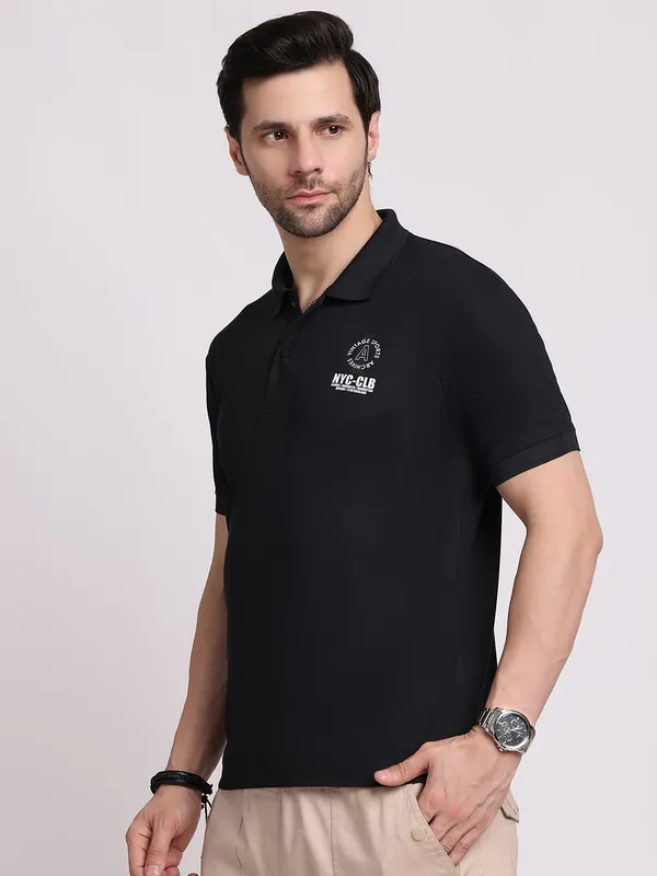 Black_Polycotton_T-Shirt_For_Men