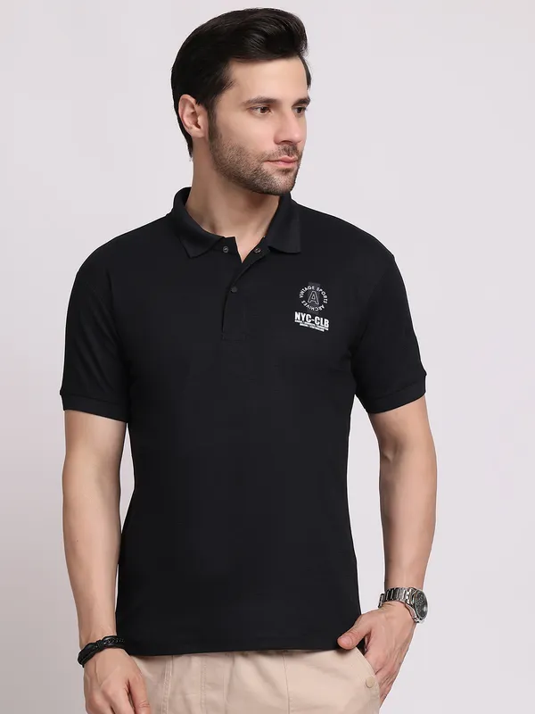 Black_Polycotton_T-Shirt_For_Men