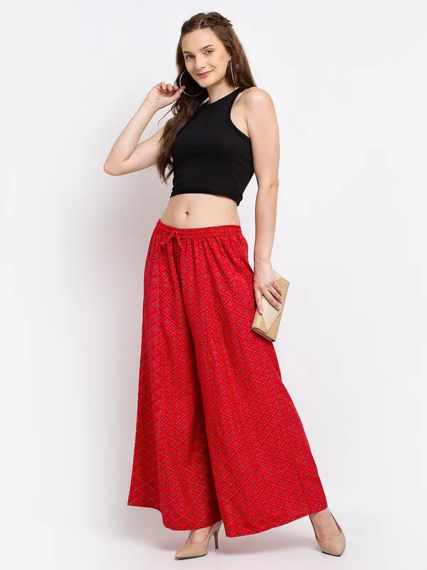 Red_Rayon_Palazzo_For_Women
