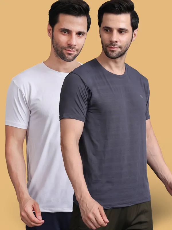 White::Grey_Polyester_T-Shirt_For_Men