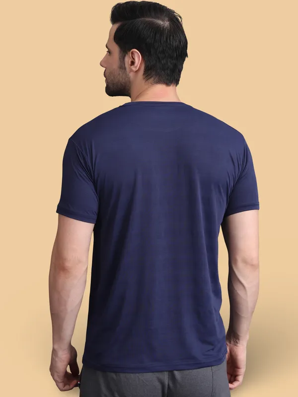 Navy_Blue::Pink_Polyester_T-Shirt_For_Men