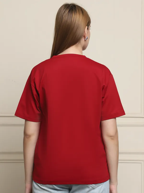 Maroon_Cotton_T-Shirt_For_Women